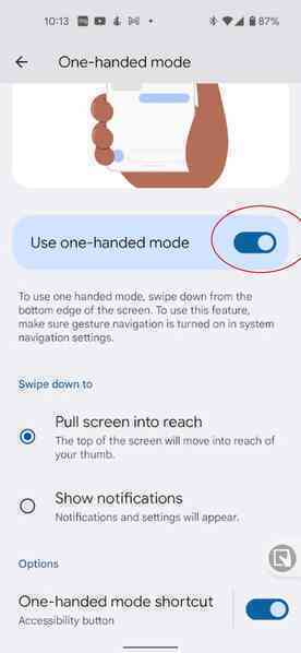 Cách sử dụng một tay trên Android 12