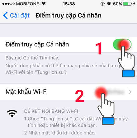 Cách phát Wi-Fi trên iPhone