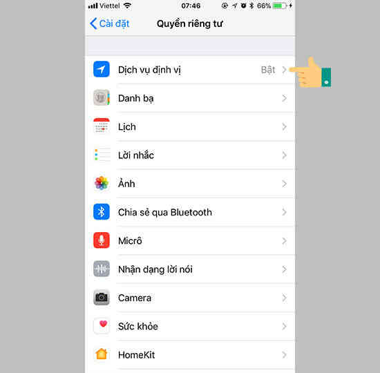 Hướng dẫn tắt định vị trên iPhone
