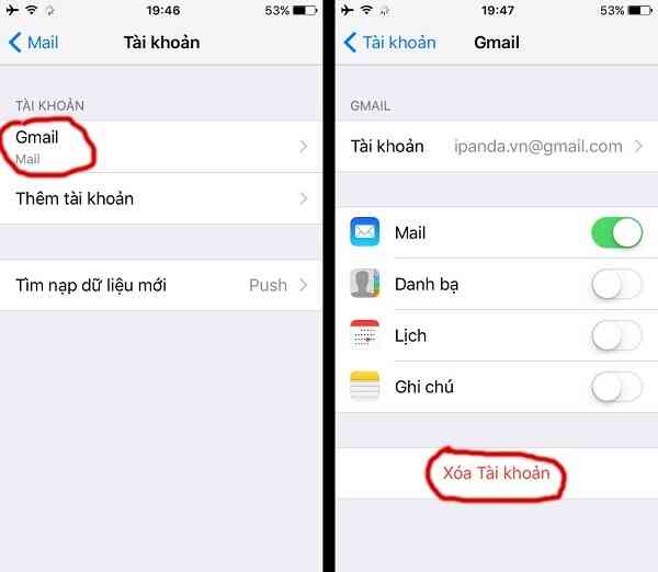 Cách đăng xuất Gmail trên iPhone