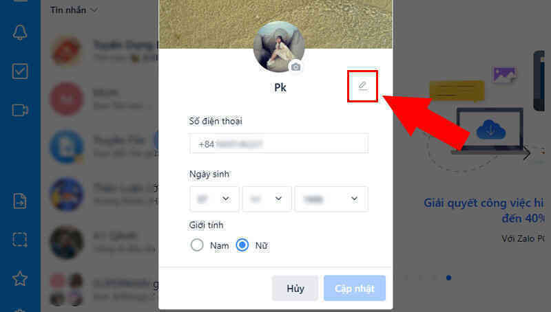 Hướng dẫn đổi tên Zalo