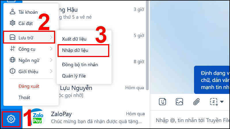 Hướng dẫn khôi phục tin nhắn Zalo