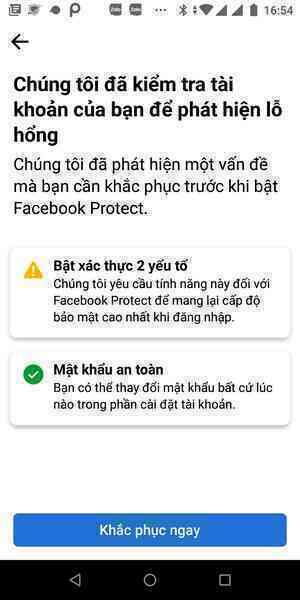 Hướng dẫn bật Facebook Protect