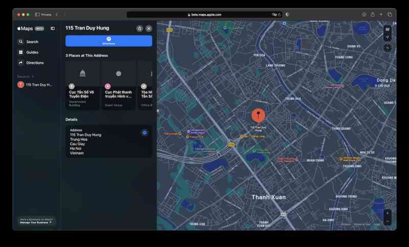 Apple phát hành ứng dụng bản đồ trên nền web