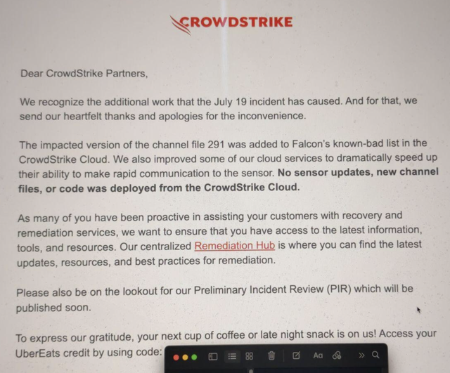 Buồn cho đối tác của CrowdStrike: Được bù đắp thiệt hại bằng thẻ quà tặng 10 USD, lấy ra dùng mới biết thẻ bị hủy- Ảnh 2.