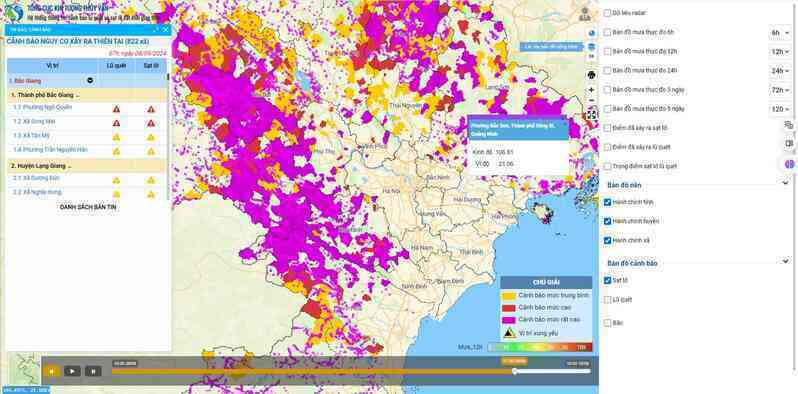 Hướng dẫn cập nhật liên tục thông tin cảnh báo thiên tai trên toàn quốc