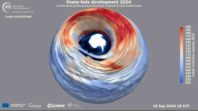 Lỗ thủng tầng ozone ở Nam Cực đang phục hồi